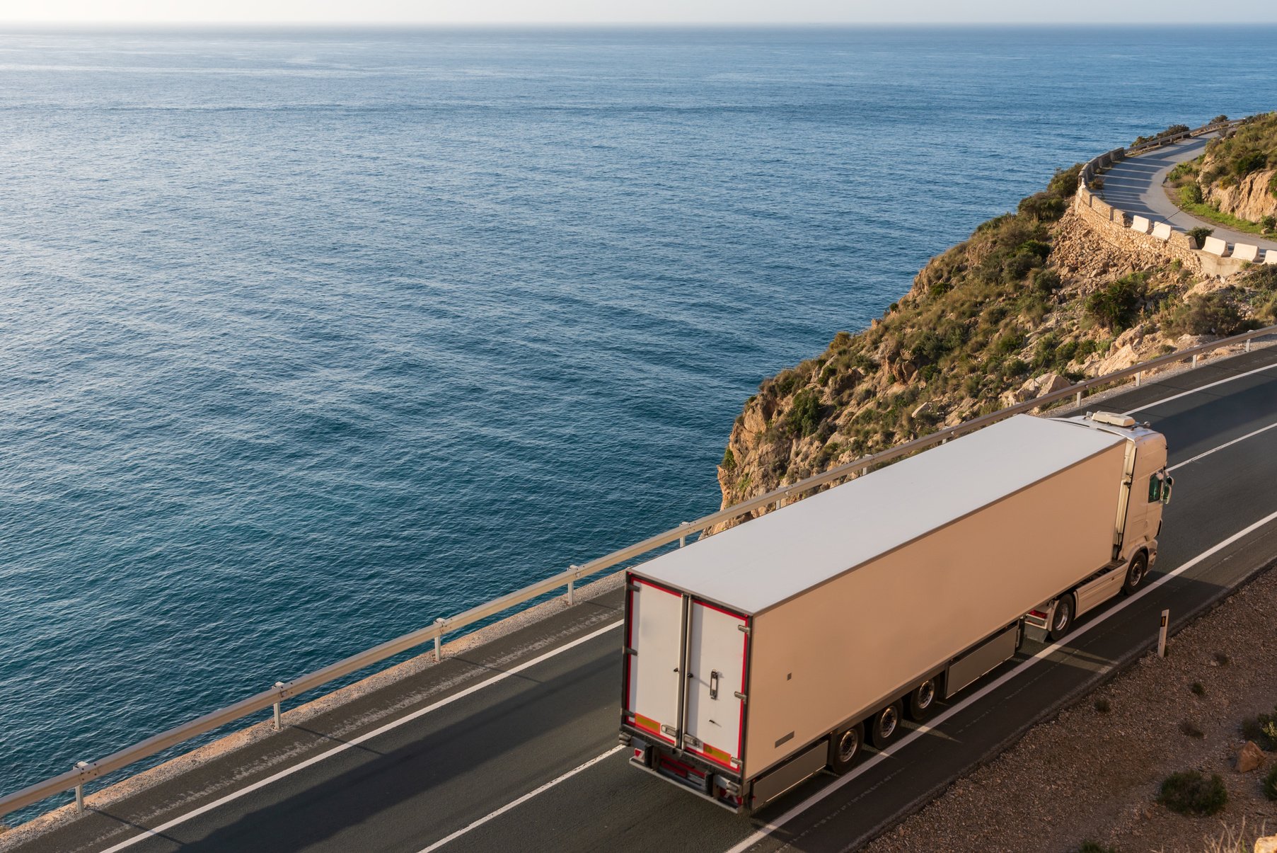 Truck with refrigerated semi-trailer