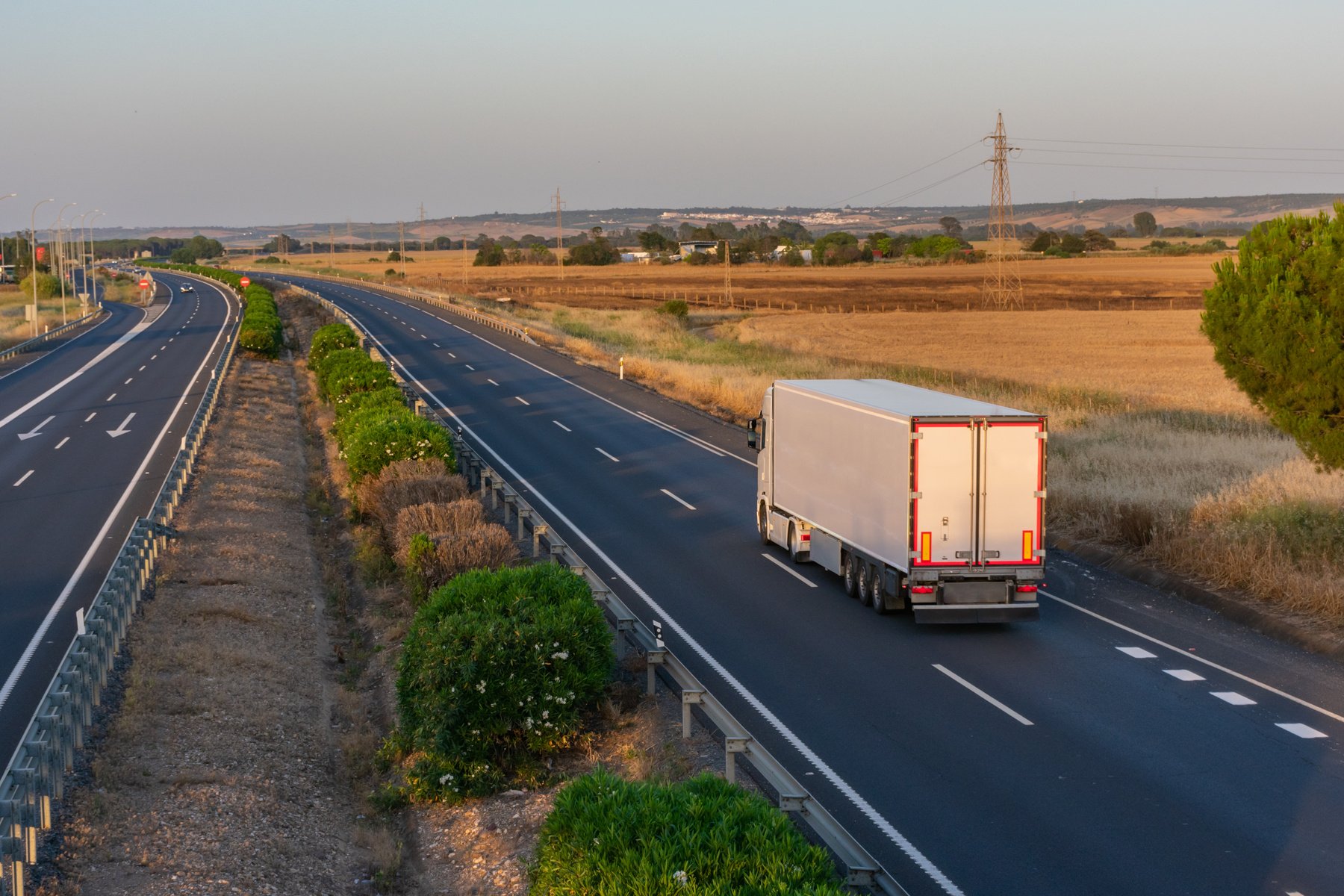 Truck with refrigerated semi-trailer